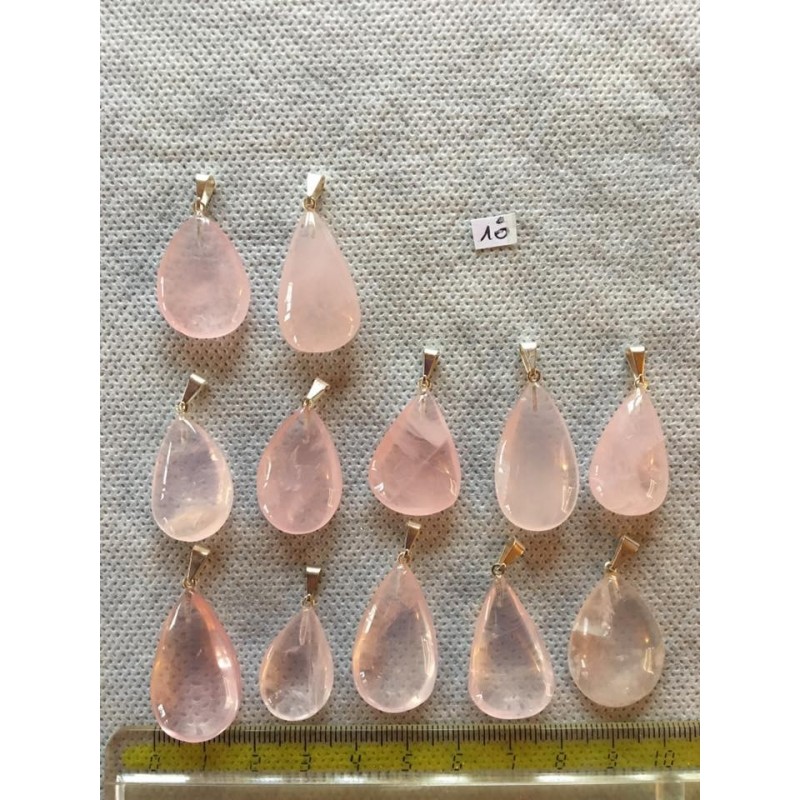 Quartz rose pendentif goutte et argent Quartz rose pendentif goutte et argent