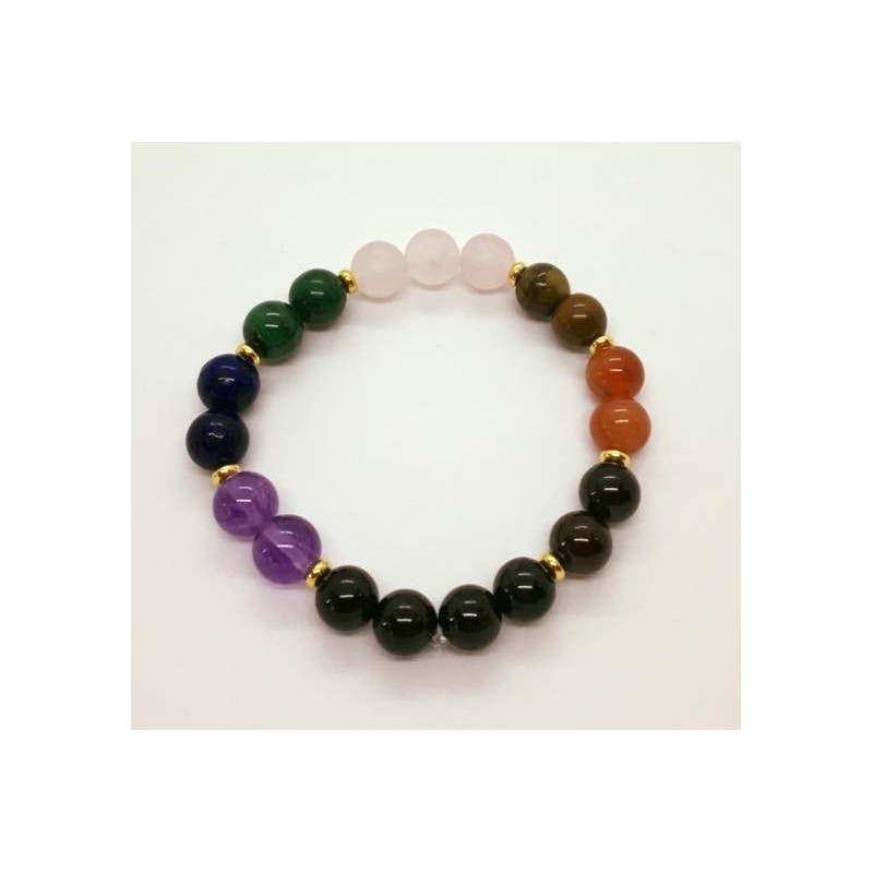 bracelet 7 chakras tourmaline haute qualité rondelles 4mm bracelet 7 chakras tourmaline haute qualité rondelles 4mm