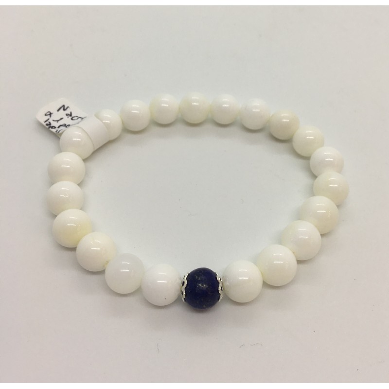 Bracelet nacre et lapis lazuli Bracelet nacre et lapis lazuli