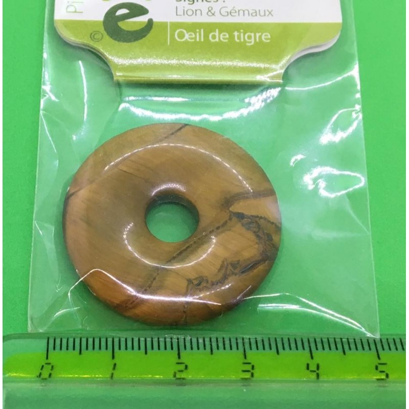 PENDENTIF DONUT PIERRE OEIL DE TIGRE PENDENTIF DONUT PIERRE OEIL DE TIGRE